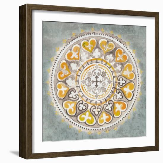 Mandala Delight III Yellow Grey-Danhui Nai-Framed Art Print