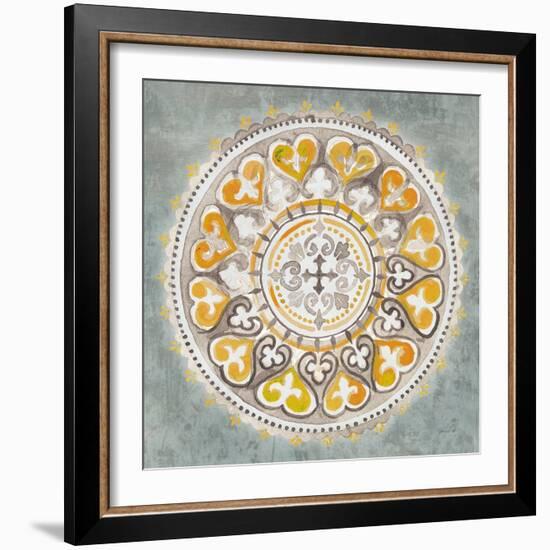 Mandala Delight III Yellow Grey-Danhui Nai-Framed Art Print