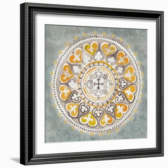 Mandala Delight III Yellow Grey-Danhui Nai-Framed Art Print