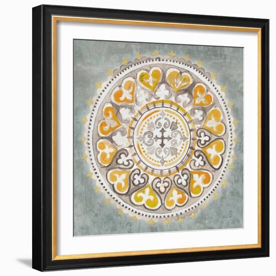 Mandala Delight III Yellow Grey-Danhui Nai-Framed Art Print