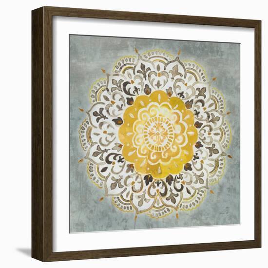 Mandala Delight IV Yellow Grey-Danhui Nai-Framed Premium Giclee Print