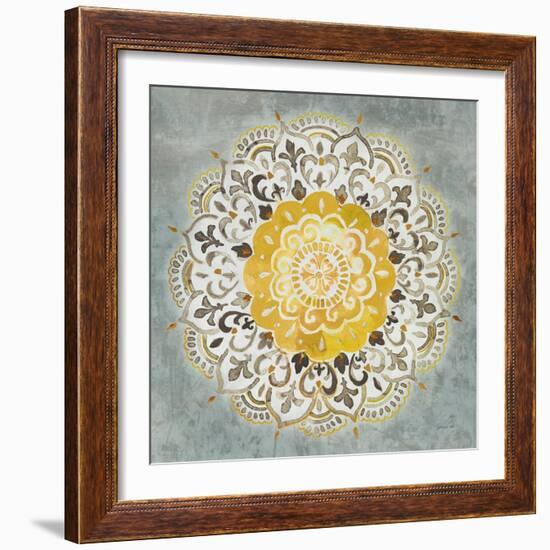 Mandala Delight IV Yellow Grey-Danhui Nai-Framed Art Print