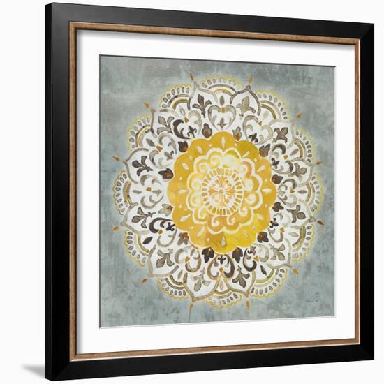 Mandala Delight IV Yellow Grey-Danhui Nai-Framed Art Print