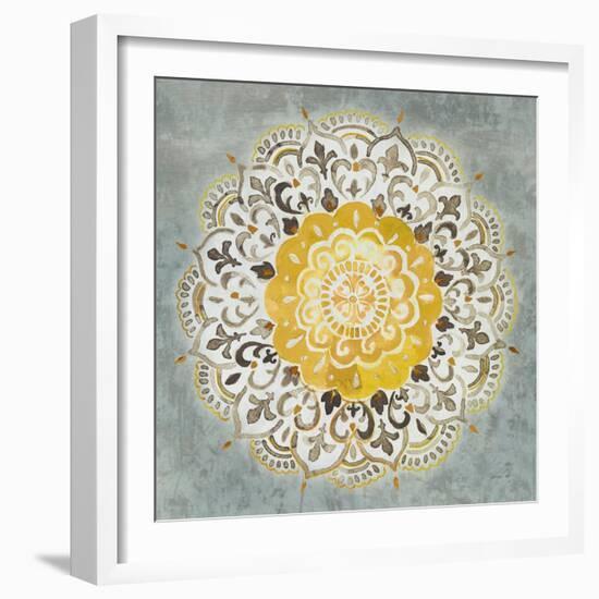 Mandala Delight IV Yellow Grey-Danhui Nai-Framed Art Print