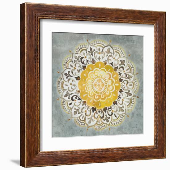 Mandala Delight IV Yellow Grey-Danhui Nai-Framed Art Print