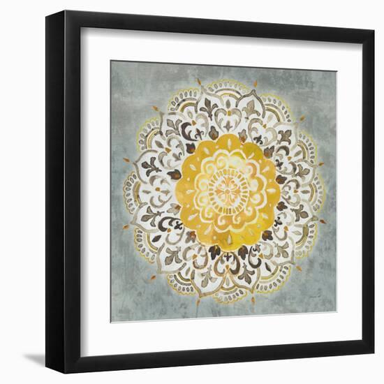 Mandala Delight IV Yellow Grey-Danhui Nai-Framed Art Print