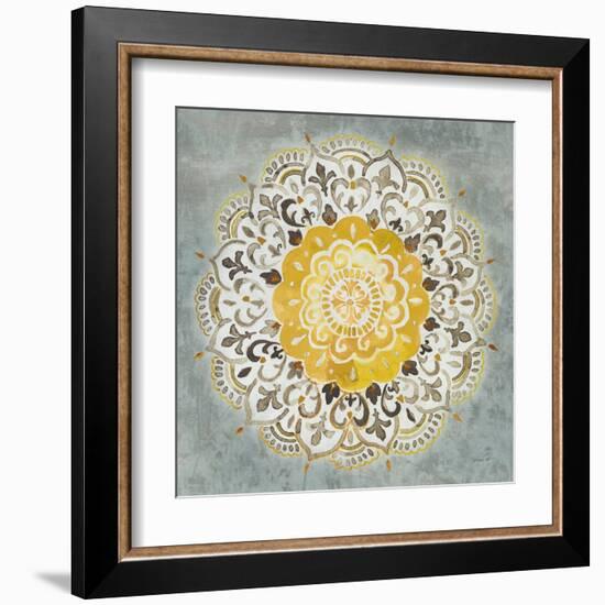 Mandala Delight IV Yellow Grey-Danhui Nai-Framed Art Print