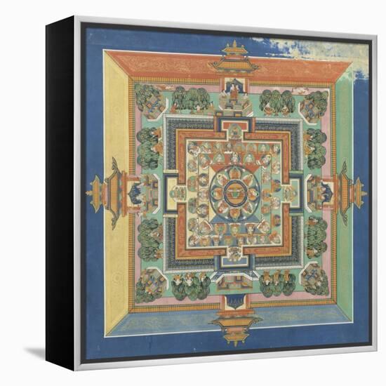 Mandala du livre ; Bahaishajyaguru et les sept autres Buddha de médecine-null-Framed Premier Image Canvas