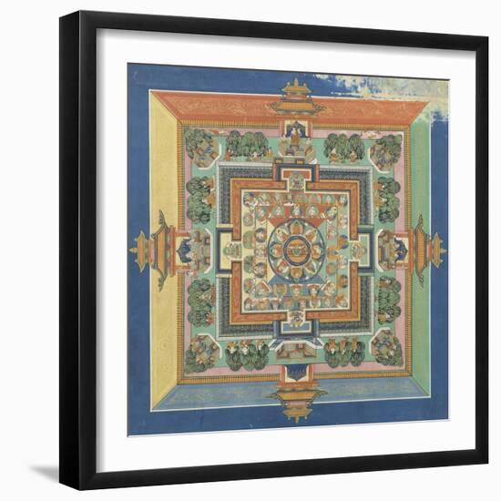 Mandala du livre ; Bahaishajyaguru et les sept autres Buddha de médecine--Framed Giclee Print