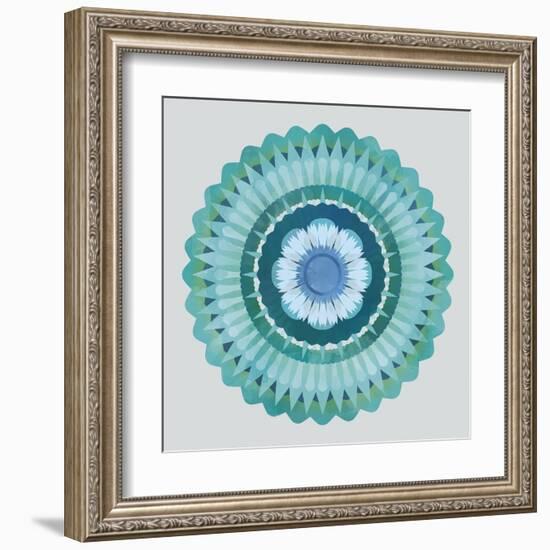 Mandala Floral - Azure-Sam Kemp-Framed Giclee Print