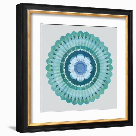 Mandala Floral - Azure-Sam Kemp-Framed Giclee Print