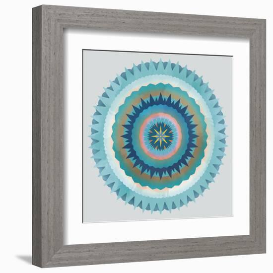 Mandala Floral - Cerulean-Sam Kemp-Framed Giclee Print