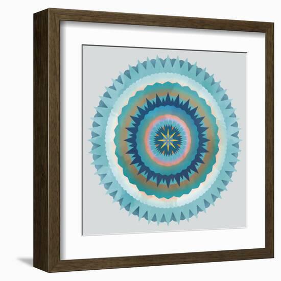 Mandala Floral - Cerulean-Sam Kemp-Framed Giclee Print