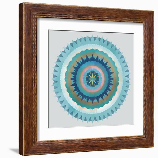 Mandala Floral - Cerulean-Sam Kemp-Framed Giclee Print