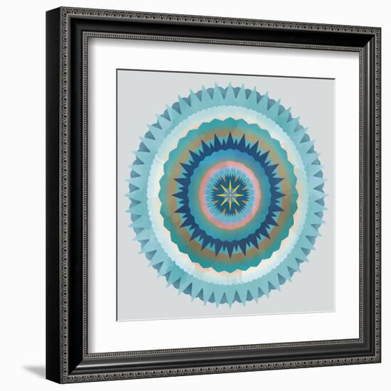 Mandala Floral - Cerulean-Sam Kemp-Framed Giclee Print