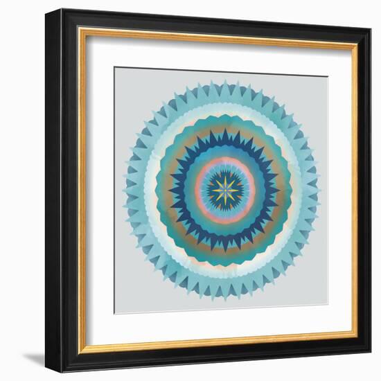 Mandala Floral - Cerulean-Sam Kemp-Framed Giclee Print