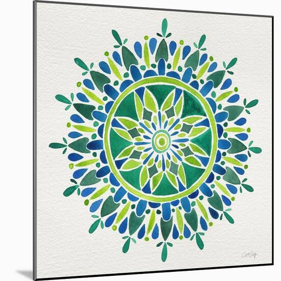 Mandala in Green-Cat Coquillette-Mounted Giclee Print