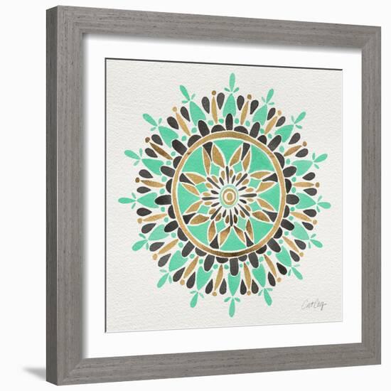 Mandala in Mint and Gold-Cat Coquillette-Framed Giclee Print