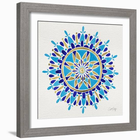 Mandala in Navy and Gold– Cat Coquillette-Cat Coquillette-Framed Giclee Print