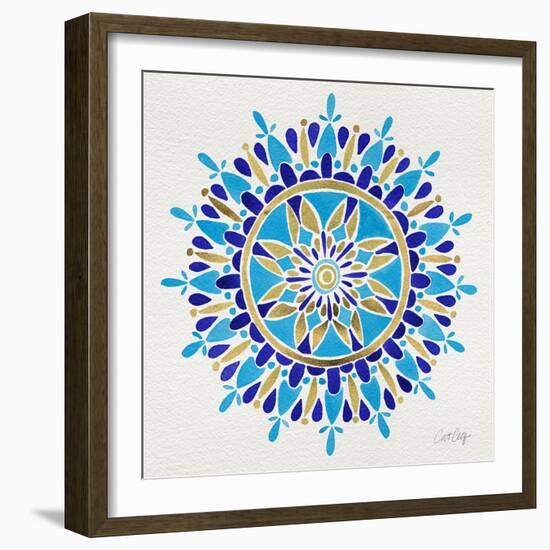 Mandala in Navy and Gold– Cat Coquillette-Cat Coquillette-Framed Giclee Print