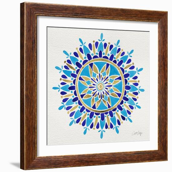 Mandala in Navy and Gold– Cat Coquillette-Cat Coquillette-Framed Giclee Print