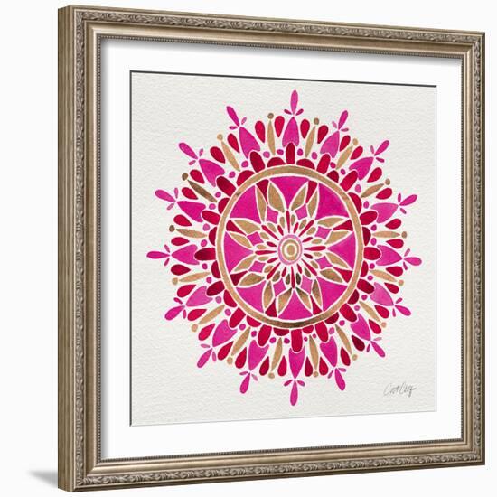 Mandala in Pink and Gold-Cat Coquillette-Framed Giclee Print