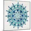 Mandala in Silver and Blue-Cat Coquillette-Mounted Giclee Print