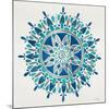 Mandala in Silver and Blue-Cat Coquillette-Mounted Giclee Print