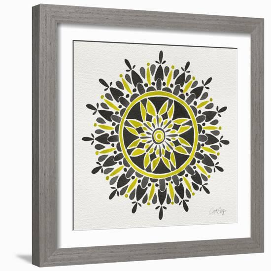 Mandala in Yellow and Black-Cat Coquillette-Framed Giclee Print