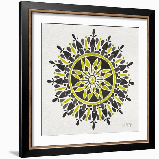 Mandala in Yellow and Black-Cat Coquillette-Framed Giclee Print