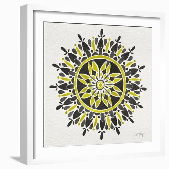 Mandala in Yellow and Black-Cat Coquillette-Framed Giclee Print