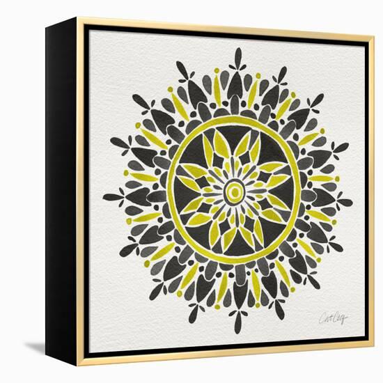 Mandala in Yellow and Black-Cat Coquillette-Framed Premier Image Canvas