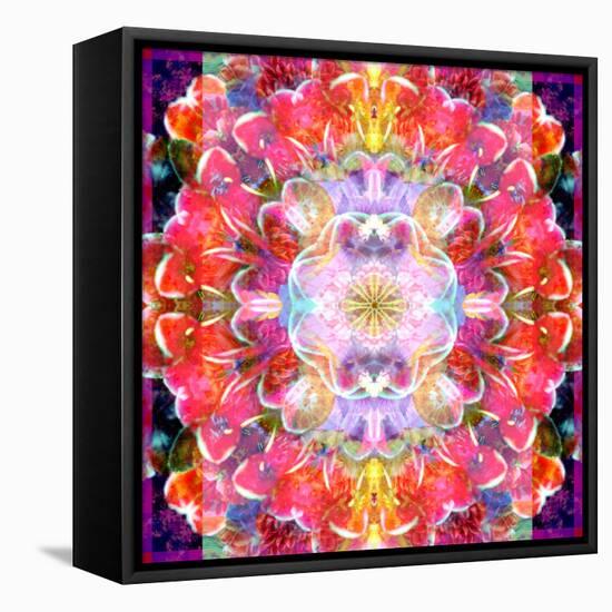 Mandala Ornament from Red Blooming Orchids, Conceptual Photographic Layer Work-Alaya Gadeh-Framed Premier Image Canvas