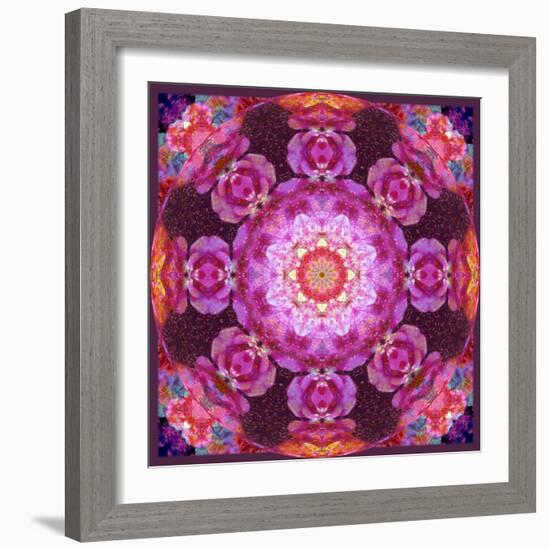 Mandala Ornament from Red Blooming Orchids, Conceptual Photographic Layer Work-Alaya Gadeh-Framed Photographic Print