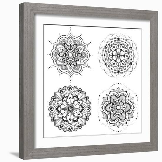 Mandala Set-Lullis-Framed Art Print