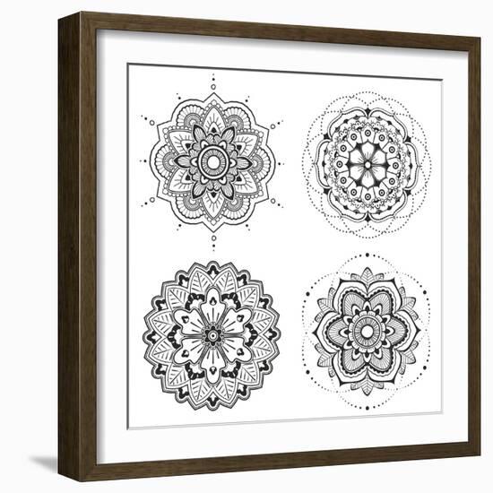 Mandala Set-Lullis-Framed Art Print