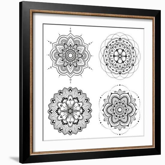 Mandala Set-Lullis-Framed Art Print