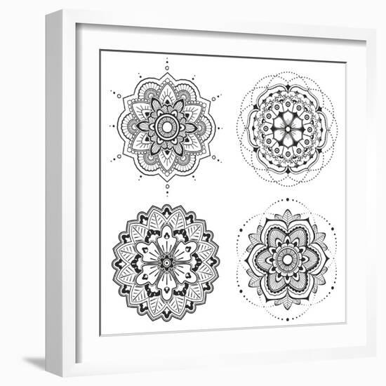 Mandala Set-Lullis-Framed Art Print