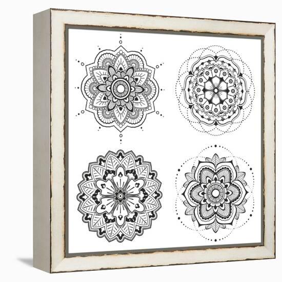 Mandala Set-Lullis-Framed Stretched Canvas