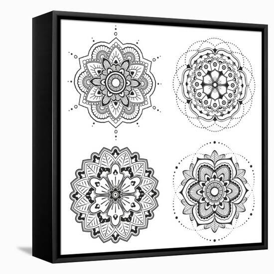 Mandala Set-Lullis-Framed Stretched Canvas