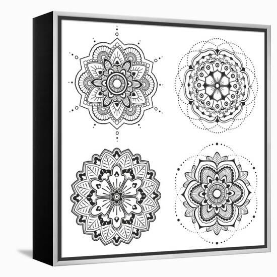 Mandala Set-Lullis-Framed Stretched Canvas