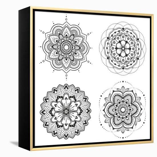 Mandala Set-Lullis-Framed Stretched Canvas