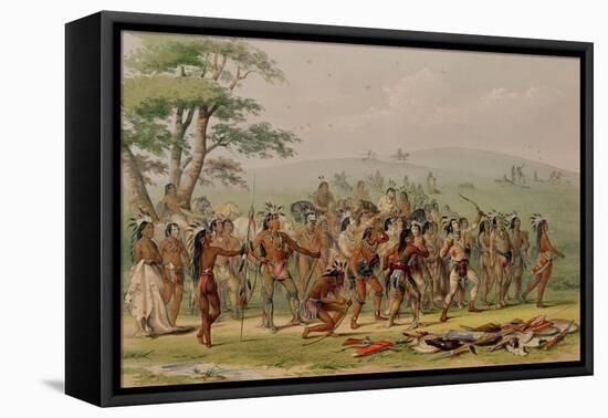 Mandan Archery Contest, circa 1832-George Catlin-Framed Premier Image Canvas