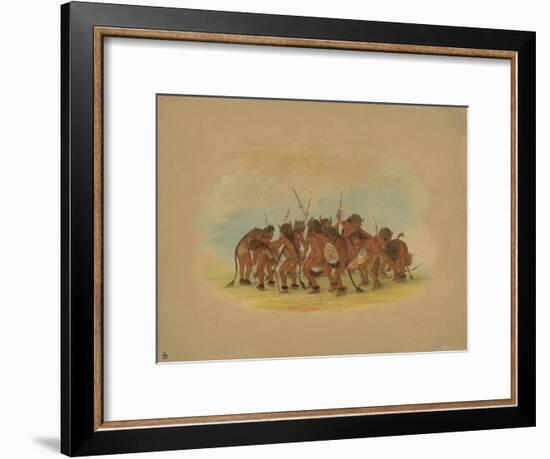 Mandan Buffalo Dance, 1861-George Catlin-Framed Giclee Print