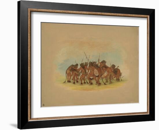 Mandan Buffalo Dance, 1861-George Catlin-Framed Giclee Print