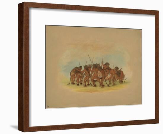 Mandan Buffalo Dance, 1861-George Catlin-Framed Giclee Print