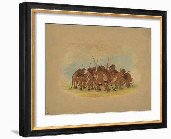 Mandan Buffalo Dance, 1861-George Catlin-Framed Giclee Print