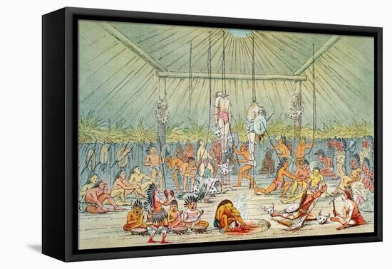 Mandan Ceremony-George Catlin-Framed Premier Image Canvas