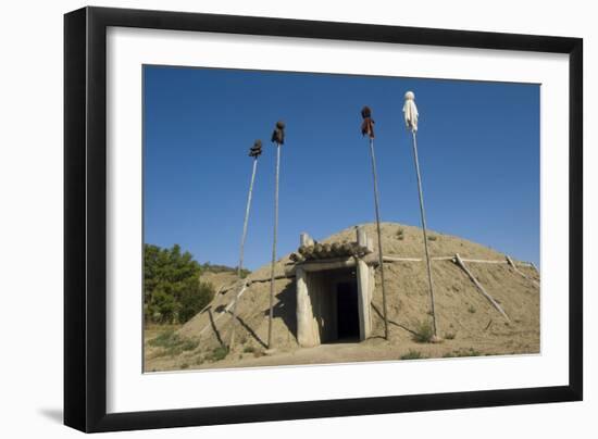 Mandan Earth Lodges at On-A-Slant Indian Village, South Dakota-Angel Wynn-Framed Photographic Print