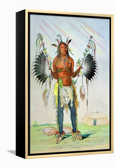 Mandan Medicine Man Mah-To-Hah "Old Bear"-George Catlin-Framed Premier Image Canvas